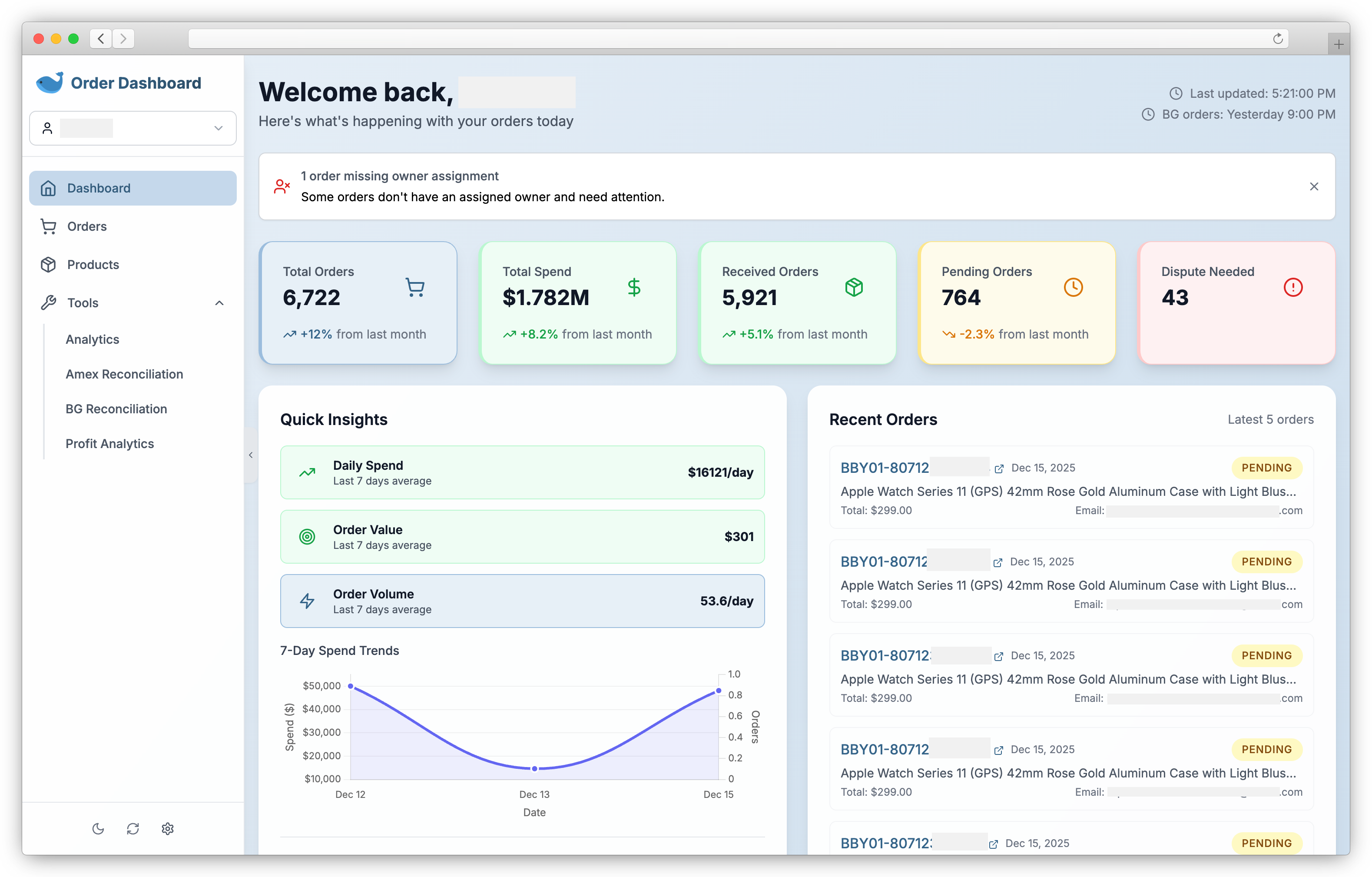 Whale Dashboard - Personal Dashboard